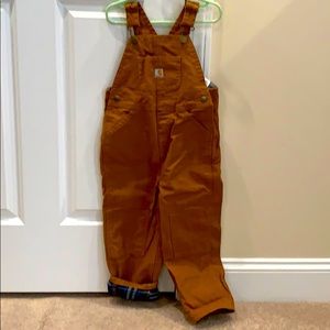 Toddler Boys flannel lined overalls